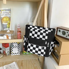 Canvas Shoulder Bag Rhine Plaid Crossbody Bag Girls Handbag Gift