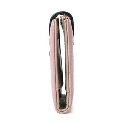 Students Small Wallet Pu Multifunctional Coin Clip Plush Pendant Zipper