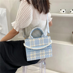 Stylish Denim Crossbody Bag with Chain Shoulder Strap