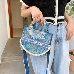 Stylish Denim Crossbody Bag with Chain Shoulder Strap
