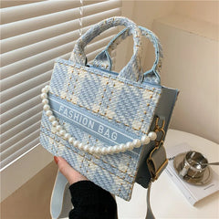 Stylish Denim Crossbody Bag with Chain Shoulder Strap