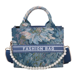 Stylish Denim Crossbody Bag with Chain Shoulder Strap