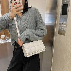 Western Style Checkered Shoulder Bag Urban Messenger Small Square Bag