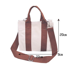 Large Capacity Solid Canvas Shopper Bag for Women