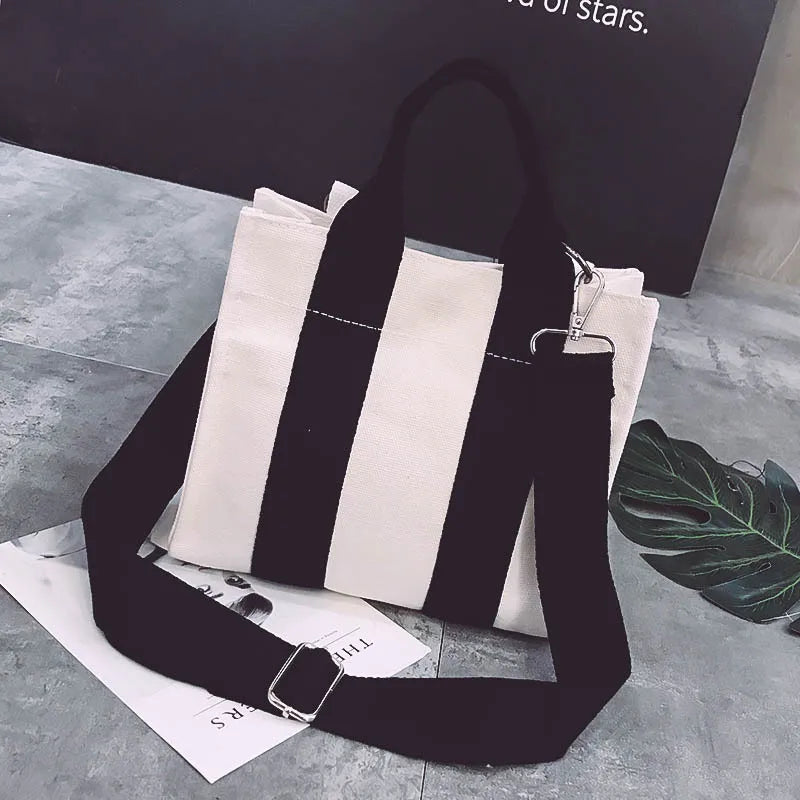 Large Capacity Solid Canvas Shopper Bag for Women