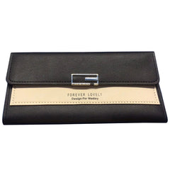Long Style Women's Wallet Clutch Bag Tri-Fold Multi-Function Buckle