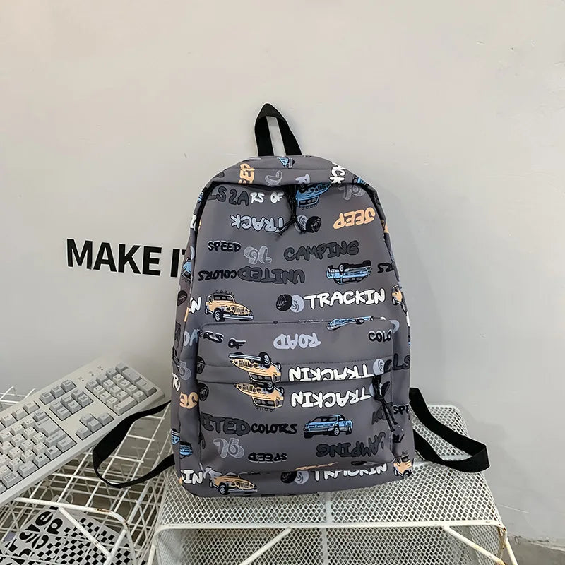 Letter Harbor Style Backpack Large Capacity Schoolbags