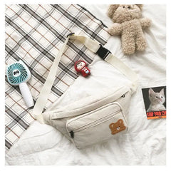 Corduroy Soft Doll Bag with Zipper Pocket and Phone Bag