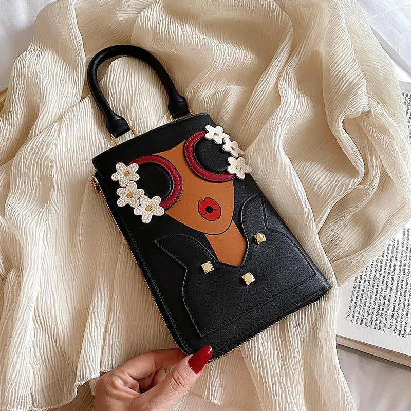Sexy Woman Pattern Earrings Totes Ladies Shoulder Bag