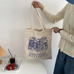 Canvas Shoulder Bag School Bag Large Capacity Tote Bags for Women