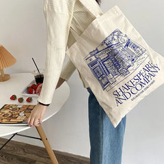 Canvas Shoulder Bag School Bag Large Capacity Tote Bags for Women