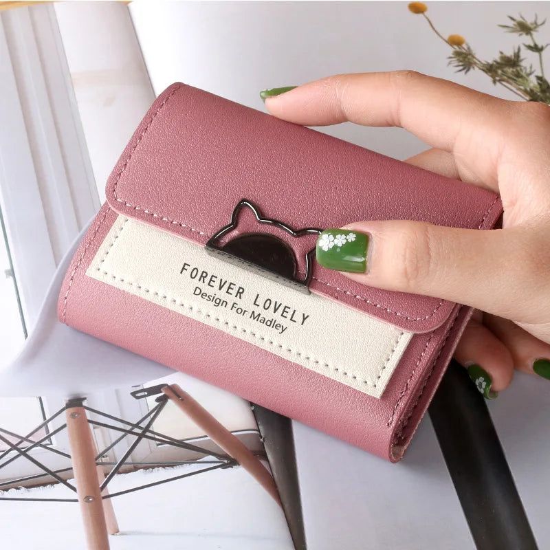 Mini Wallet Female Short Foldable Student Wallets Purses