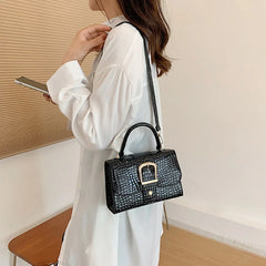 Stone Texture Shoulder Bag Pu Leather Crossbody Handbag Top Handle