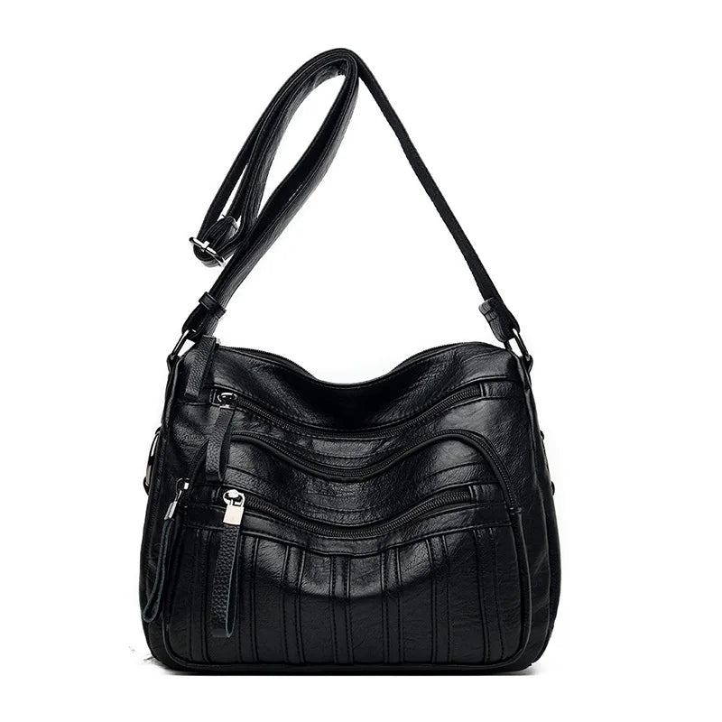 High Leather Travel Shoulder Bag Large Capacity Women Bags