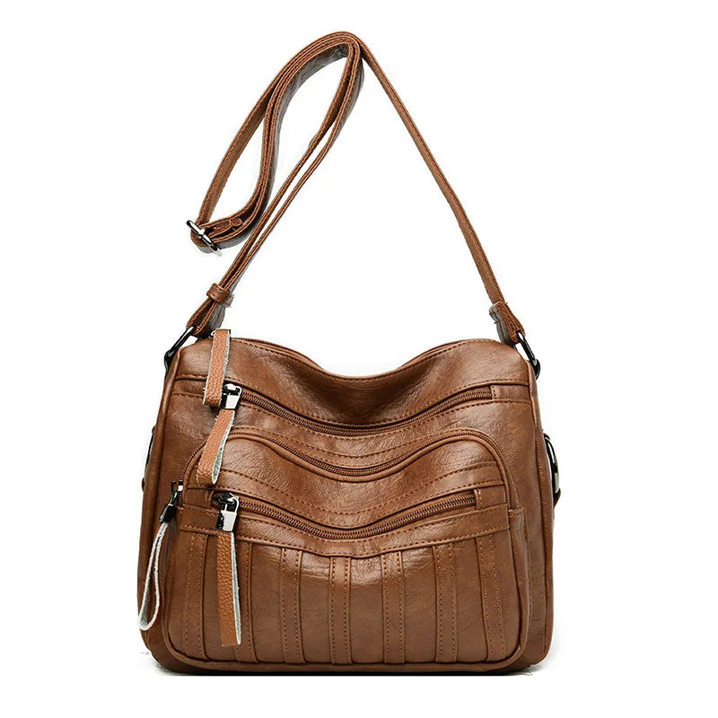 High Leather Travel Shoulder Bag Large Capacity Women Bags