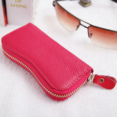 Leather Key Wallets Organizer Bag Keychain Coins Case Zipper Key Pouch