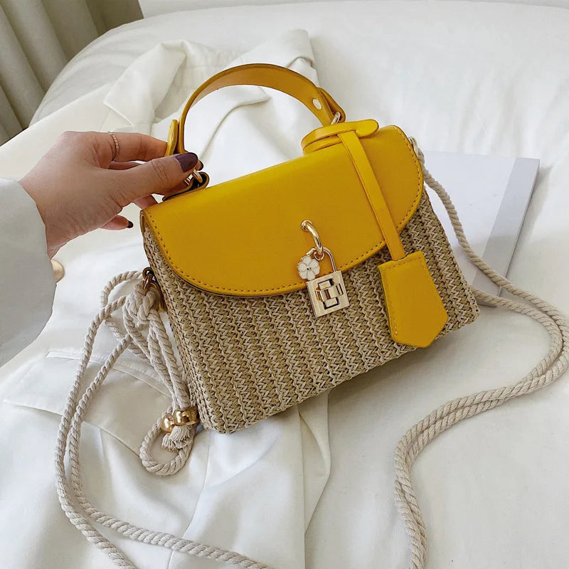 Straw Beach Weave Bag Crossbody Messenger Clutch Purse