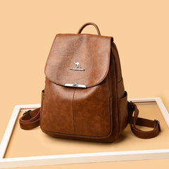 Summer Women Backpack High Soft Leather Large Capacity Travel