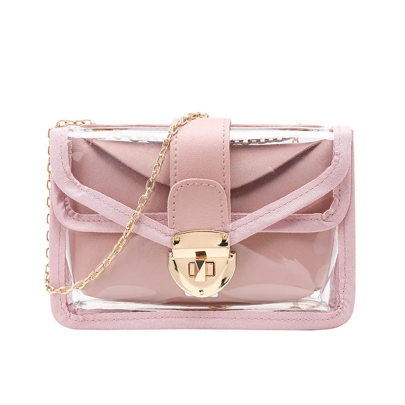 Summer Women Mini Small Shoulder Bag Clear Transparent Candy Composite