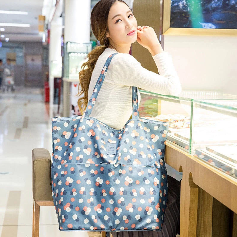 Waterproof Tote Bag Foldable Shopping Bags Reusable