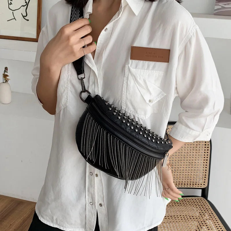 Tassel Chest waist Bags Women Crossbody Bags Female Purses Handbag