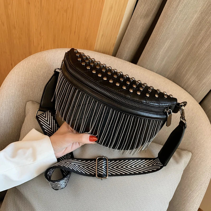 Tassel Chest waist Bags Women Crossbody Bags Female Purses Handbag