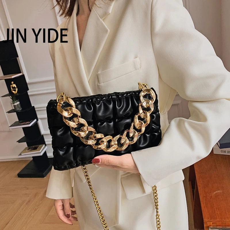 Thick Chain Small Green Crossbody Shoulder Bag
