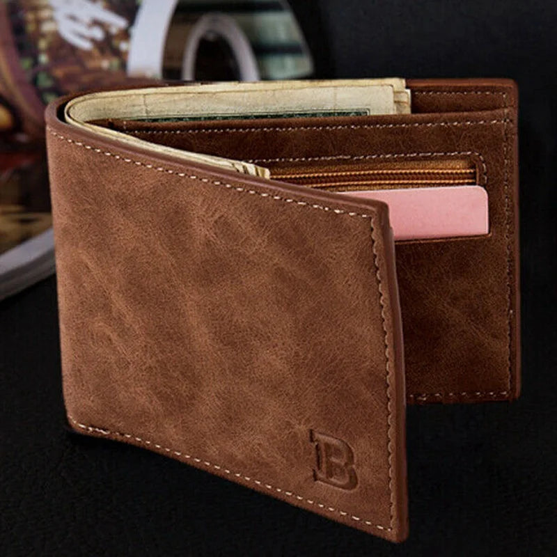Men's Bifold Casual Style Wallet Short Small Clutch Purse