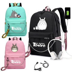 Totoro Backpack 3D Printing Softback Women Mochila School Space Backpack