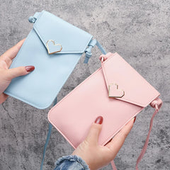Touch Screen Cell Phone Bag Purse Smartphone Wallet PU Leather Shoulder Strap Ha