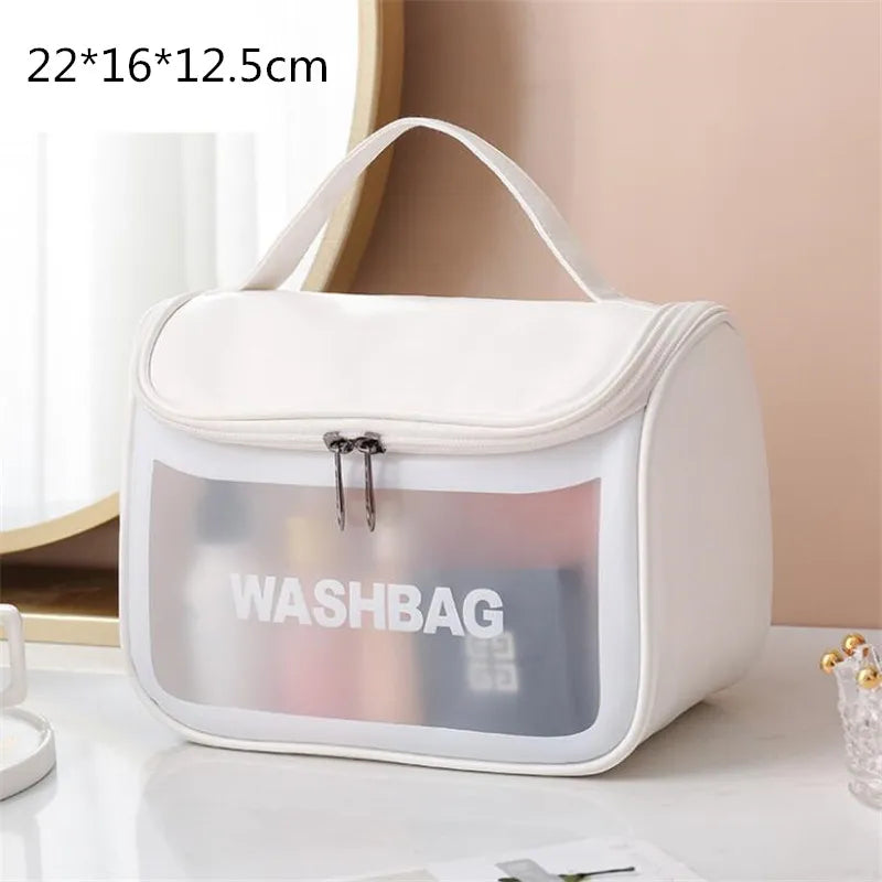 Translucent Cosmetic Bags Waterproof Wash Storage Women Tote Makeup Pouch