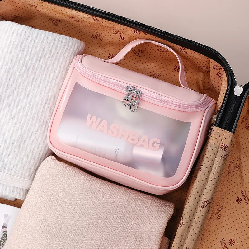 Translucent Cosmetic Bags Waterproof Wash Storage Women Tote Makeup Pouch
