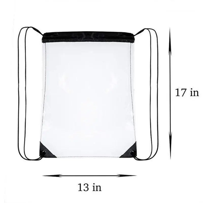 Transparent Drawstring Backpack School Gym Sport Bag PVC Drop