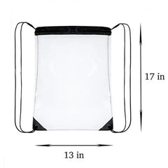 Transparent Drawstring Backpack School Gym Sport Bag PVC Drop
