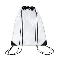 Transparent Drawstring Backpack School Gym Sport Bag PVC Drop