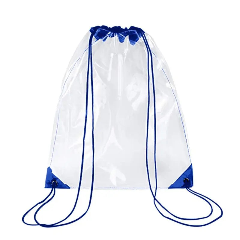 Transparent Drawstring Backpack School Tote Gym Bag Sport Pack