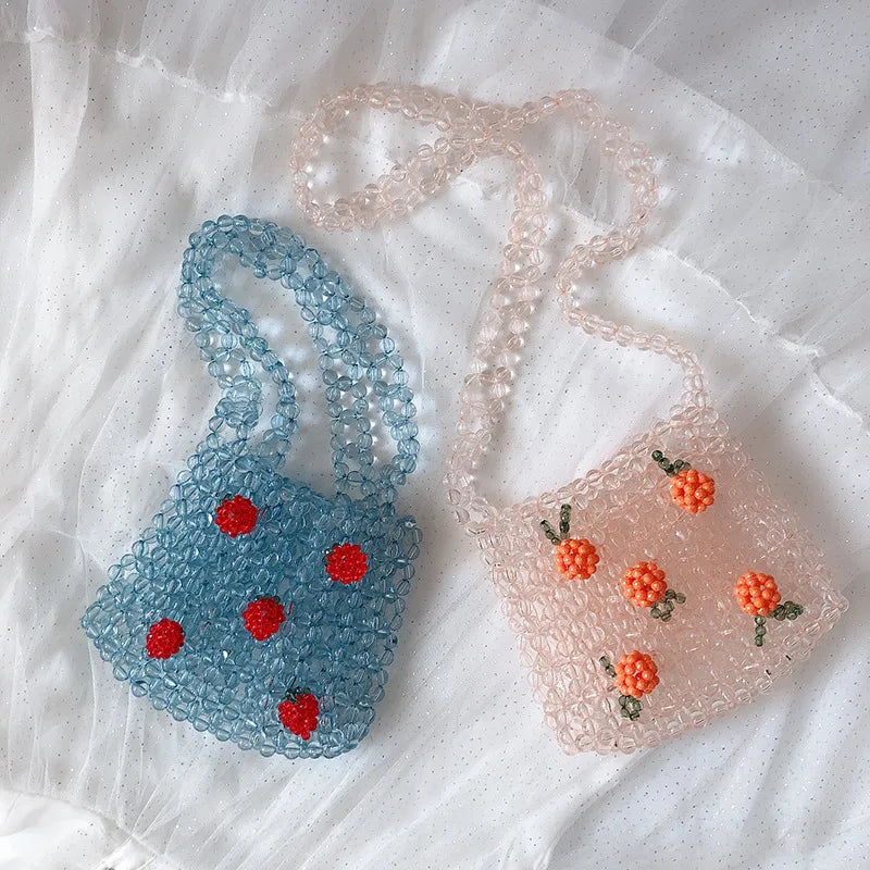 Crystal Woven Beaded Bag Retro Crossbody Hand-held Shoulder Bag