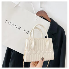 Metal Chain Shoulder Bag Crossbody Pack Solid Tote Bags