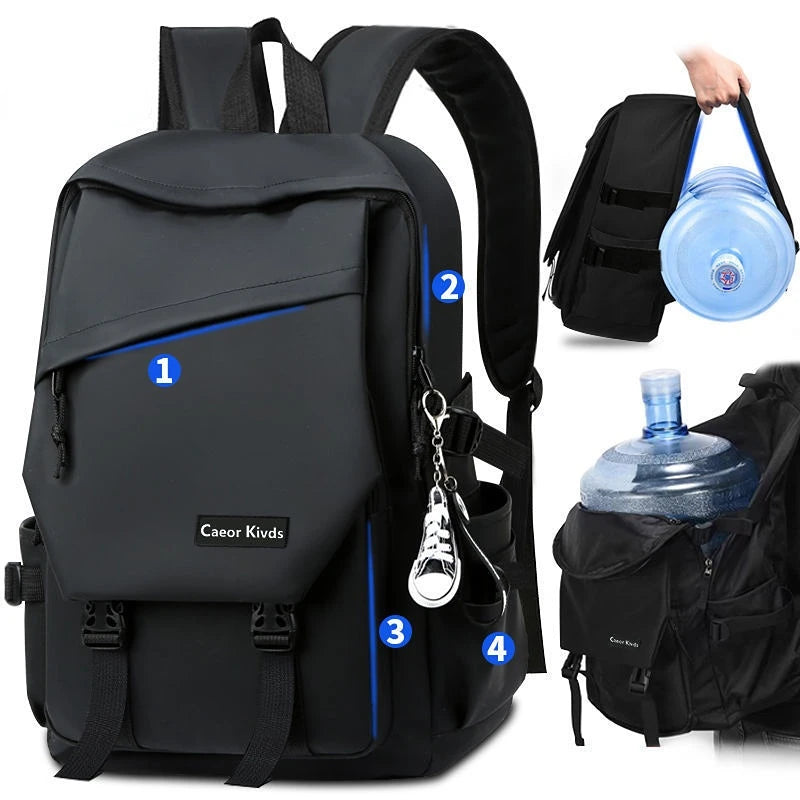 Solid Large Capacity Laptop Student Schoolbag Outdoor Travel Backpack