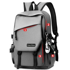 Solid Large Capacity Laptop Student Schoolbag Outdoor Travel Backpack