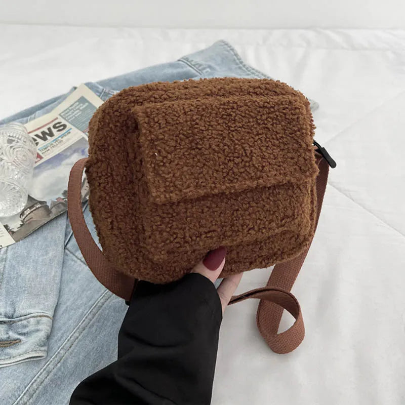 Winter Plush Women Small Shoulder Bag Casual Mini Messenger Bags