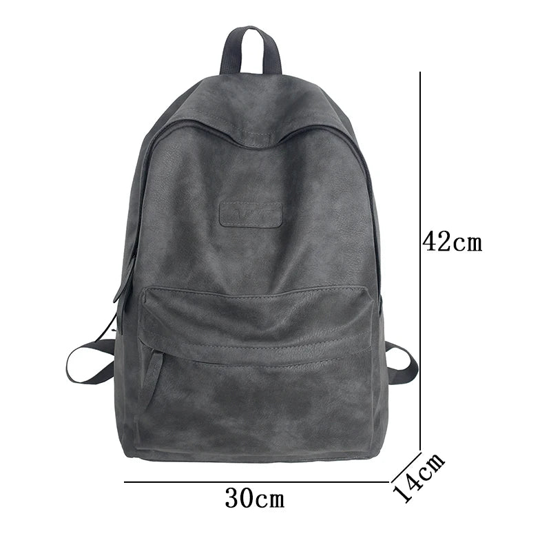 Large Capacity Soft Leather Backpack for Men and Women