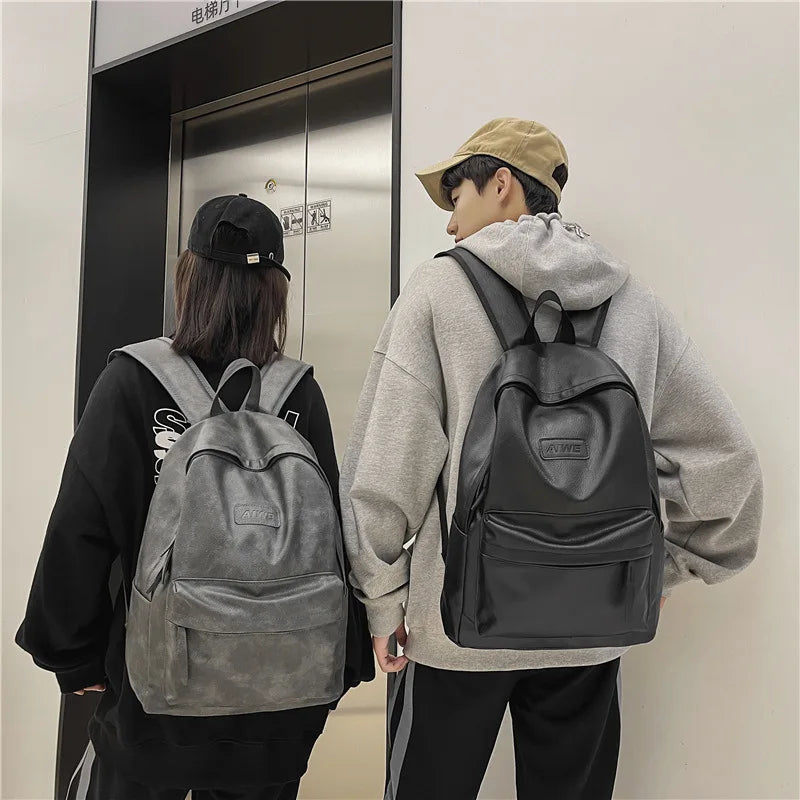 Large Capacity Soft Leather Backpack for Men and Women