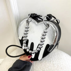 Y2K Gothic Heart Handbag Chain Punk Shoulder Bag