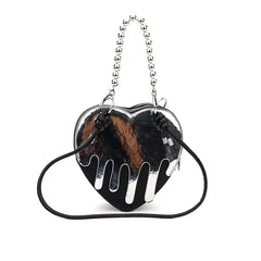 Y2K Gothic Heart Handbag Chain Punk Shoulder Bag
