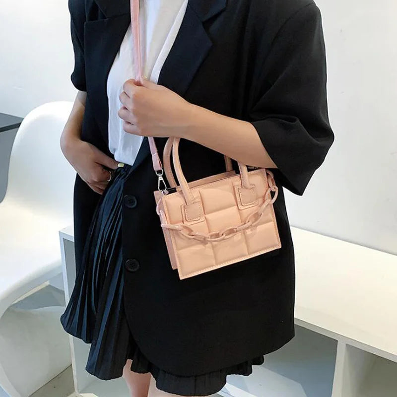 Small Pu Leather Chain Crossbody Bag for Women