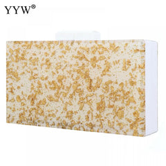 Yellow Sequined Acrylic Evening Bag Women Handbag