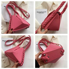 Triangle Rope Handle Handbag Women Shoulder Bags Ladies Crossbody Sling Bag