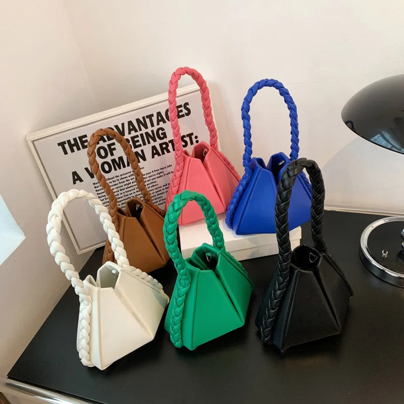 Triangle Rope Handle Handbag Women Shoulder Bags Ladies Crossbody Sling Bag