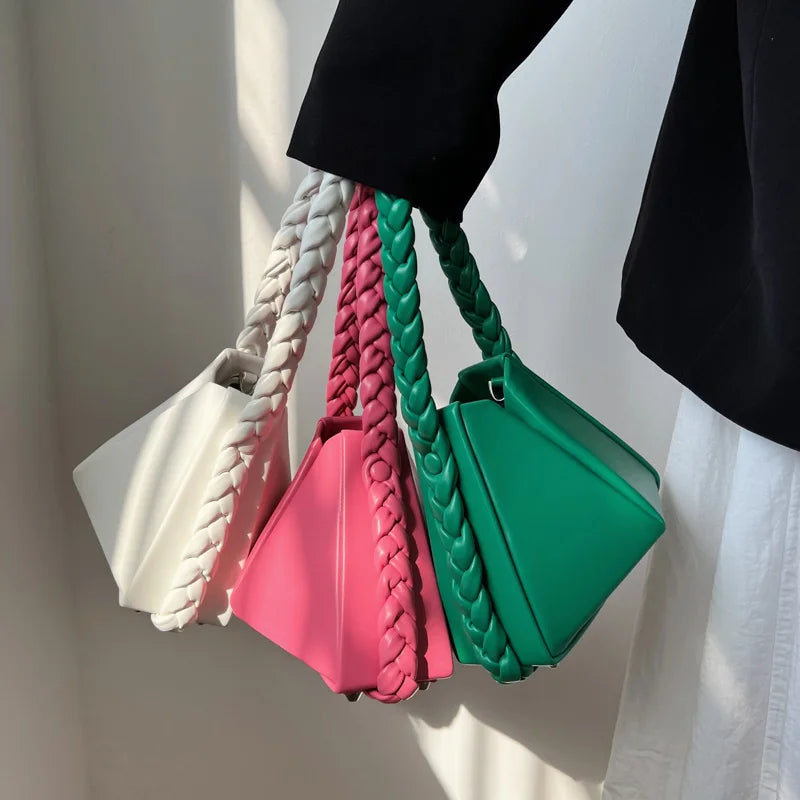 Triangle Rope Handle Handbag Women Shoulder Bags Ladies Crossbody Sling Bag
